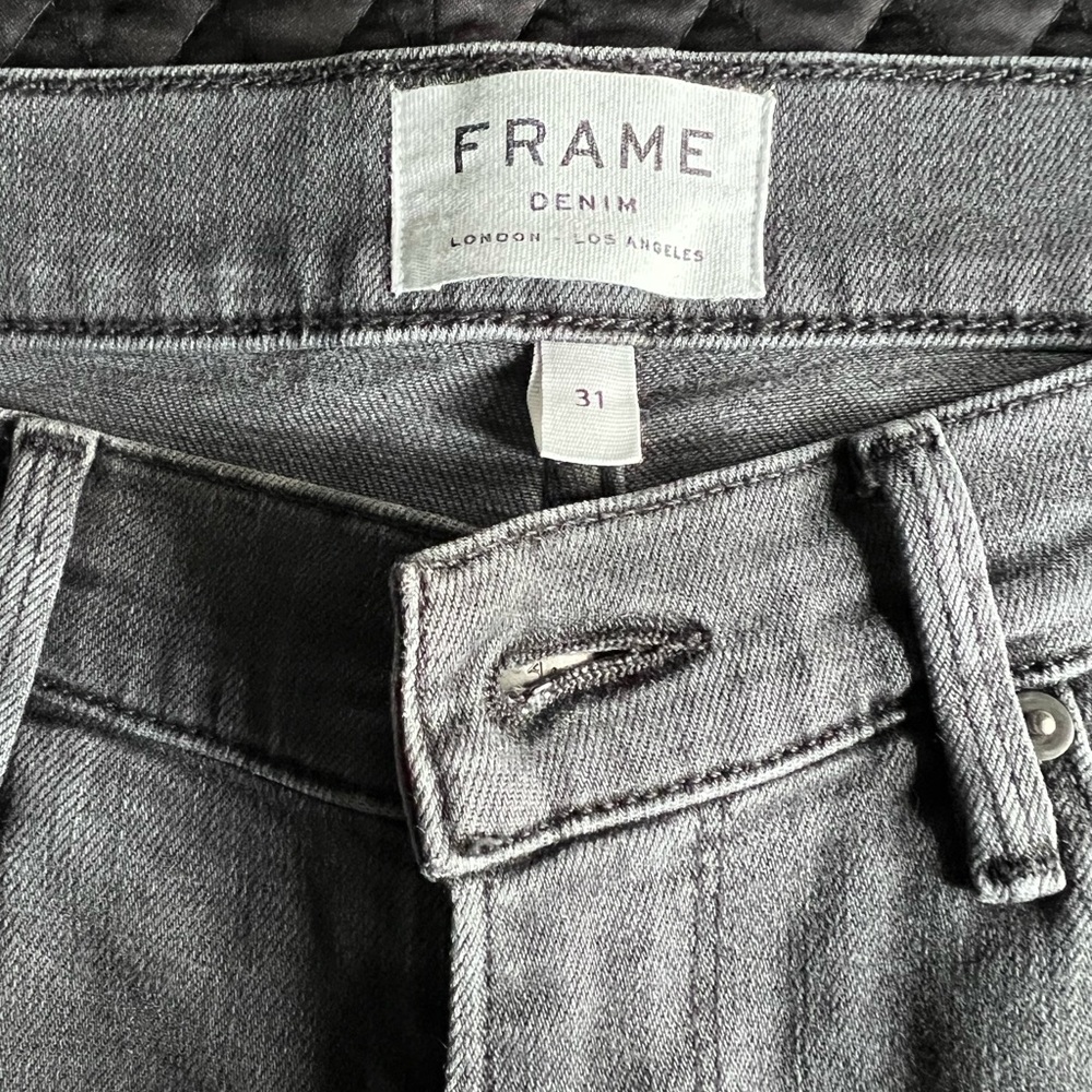 FRAME, L’Homme Skinny Fit Jeans, Size 31, Grey.